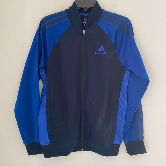 Adidas Men’d  All Day Jacket Navy Royal Blue S Zipper Closing - Picture 1 of 5
